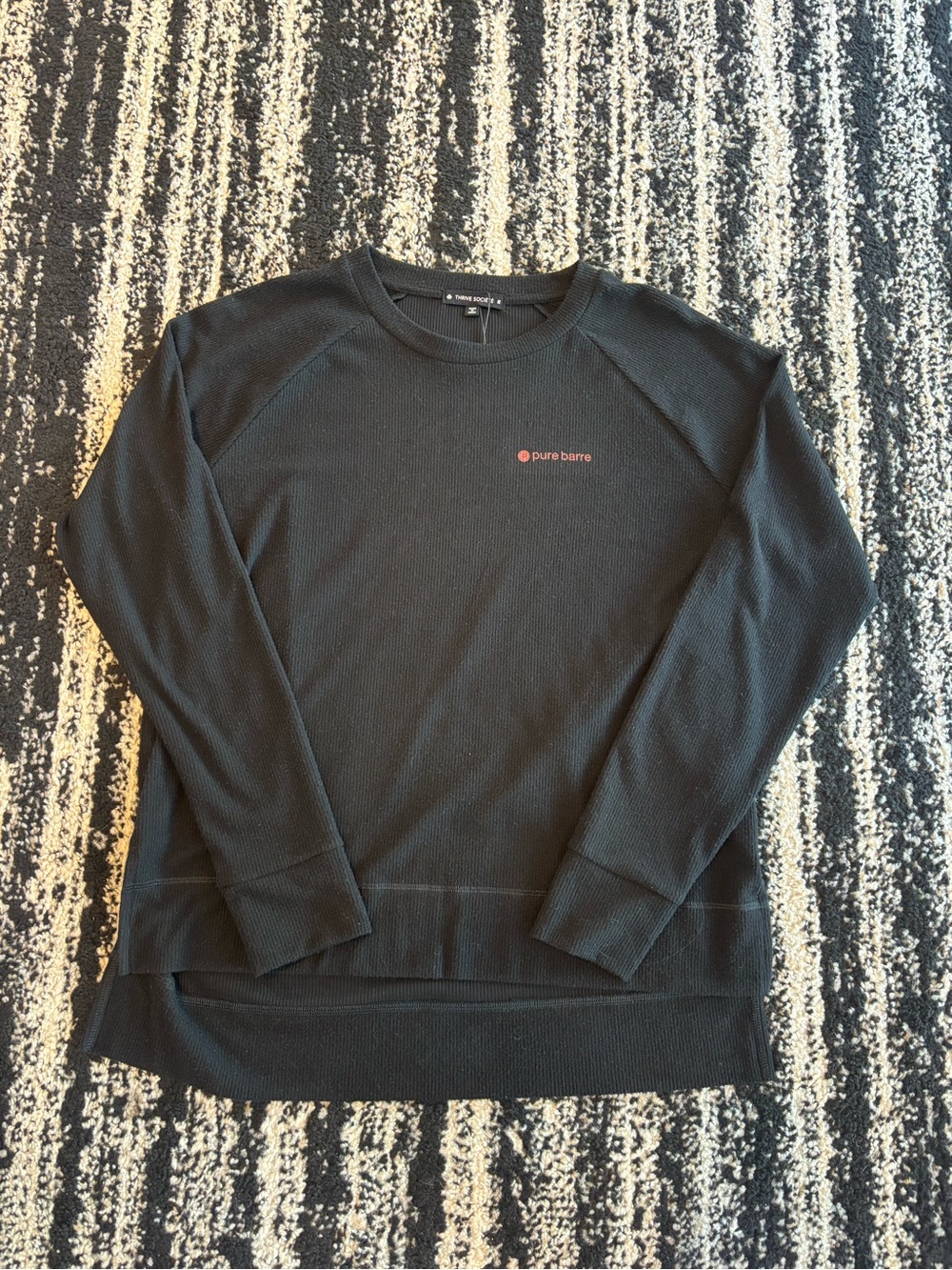 Pure Barre Women's Black Crewneck Sweater with Red Logo